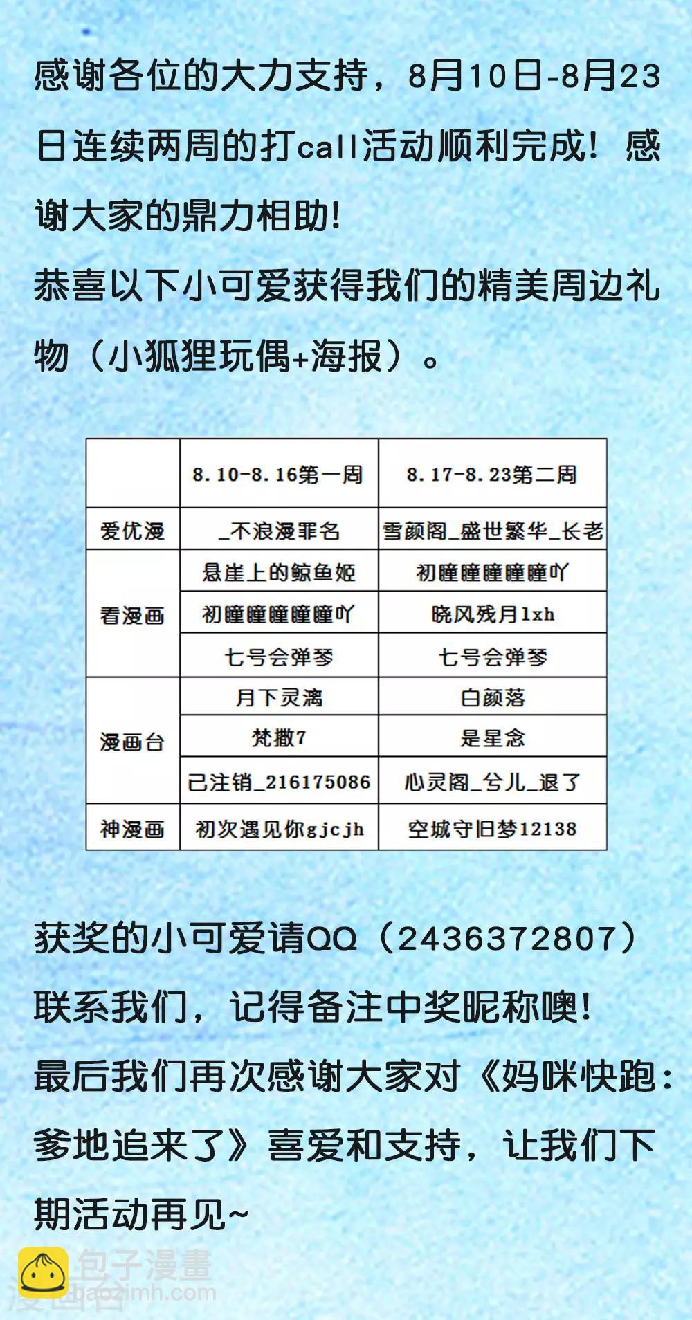 暑期打call中奖通知1