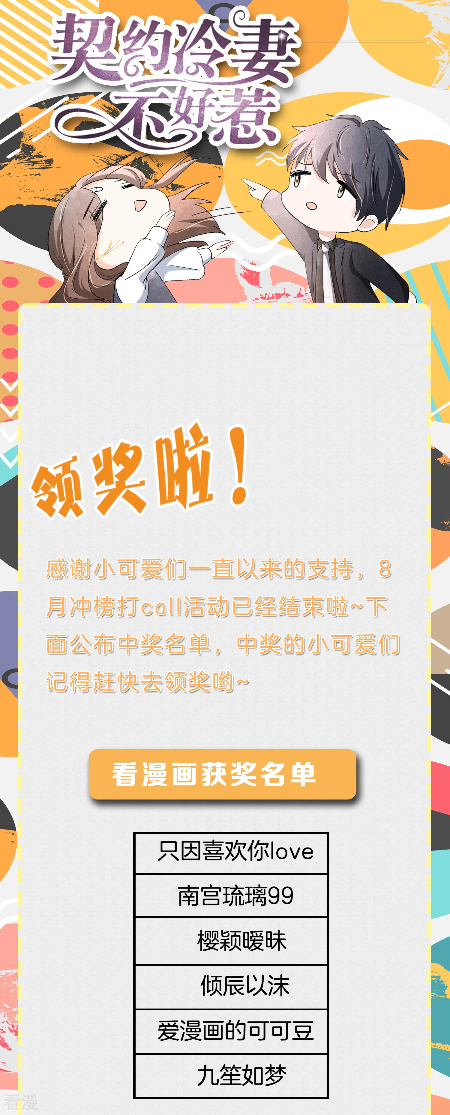8月活动中奖名单0
